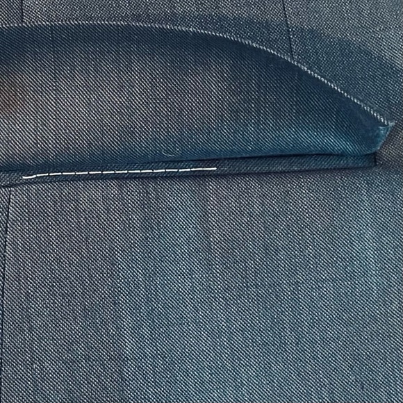 J. Crew Thompson Heathered Navy 100% Wool 38S Suit Jacket Sport Coat Flawed - Picture 5 of 13